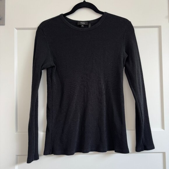 Theory Long-Sleeved Waffle Top, Medium - Picture 1 of 5